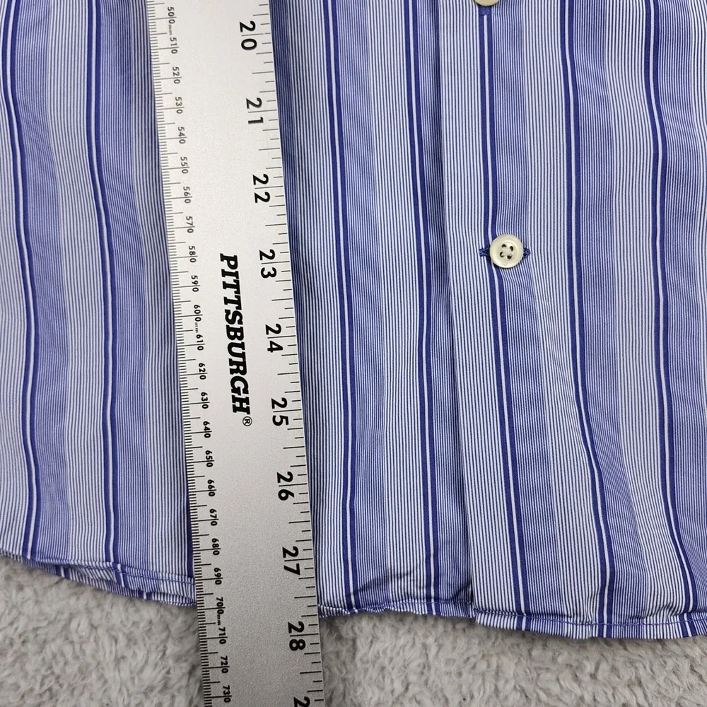 Banana Republic‎ Button Down Shirt Mens M Blue Striped Slim Fit Long Sleeve